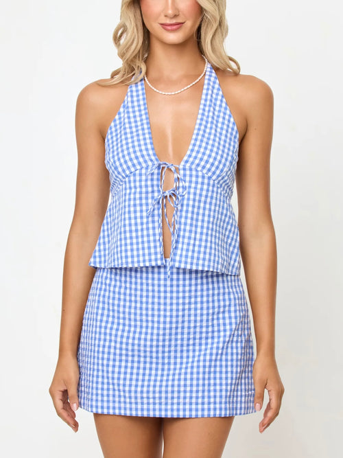 April Top in Morning Gingham