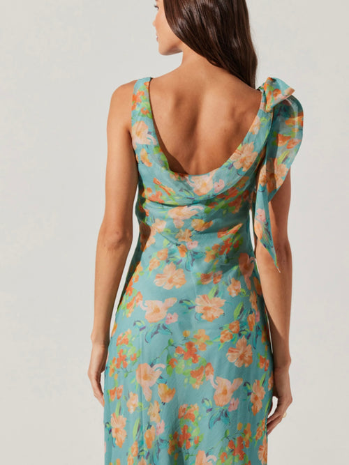 Isabelle Dress in Blue Orange Floral