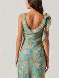 Isabelle Dress in Blue Orange Floral