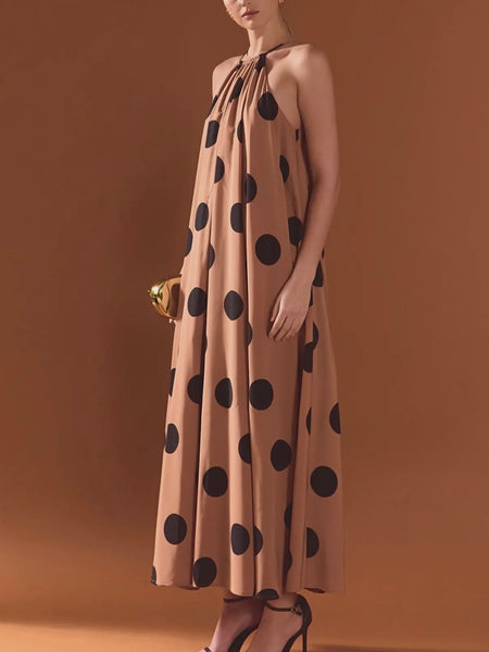 Parisian Polka Dot Maxi in Brown