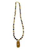 Kayla Mini Beaded Necklace in Brown