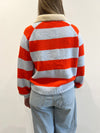 Princeton Polo Sweater in Blue & Red