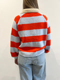 Princeton Polo Sweater in Blue & Red