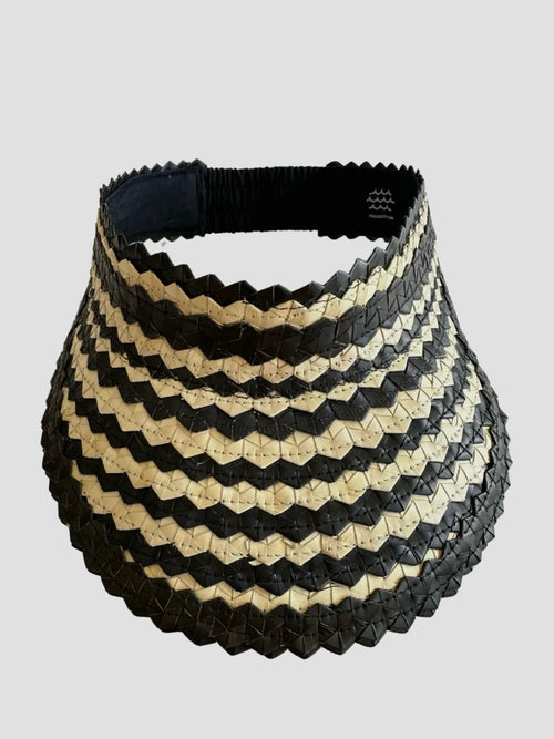 Stripe Playa Visor in Black & Natural