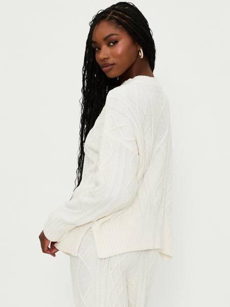 Callie Sweater in Cream Cable