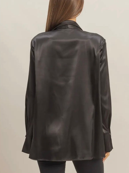 Soft Like Satin Blazer in Black