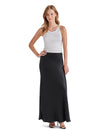 Jeannie Satin Maxi Skirt in Black