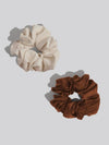 Cream & Camel Oversized Scrunchies