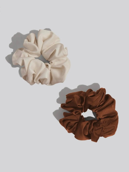 Cream & Camel Oversized Scrunchies