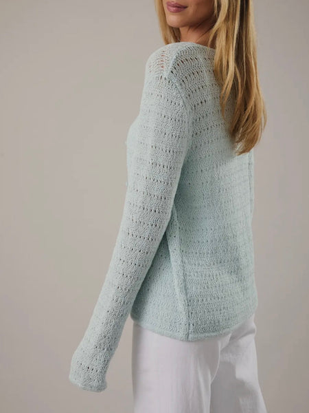 Pointing Fingers Cardi in Aqua