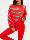 Devyn Oversized Sweatshirt in Strawberry Smoothie Stripe
