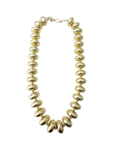 Jenna Chain Link Beaded Necklace in Gold