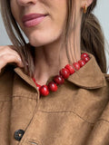 Joan Semi-Precious Necklace in Red