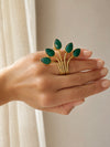 Ezzah Emerald Lotus Ring