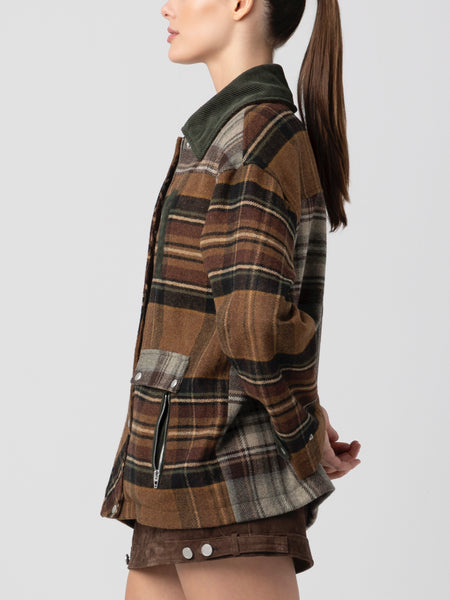 Situationship Jacket in Mixed Plaid