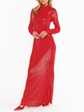 All Out Maxi Dress in Red Sequins