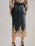 Sassy But Sweet Midi Skirt in Black