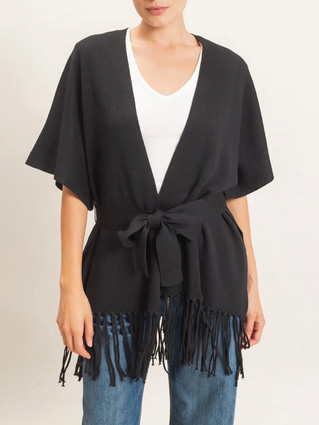 On The Fringe Sweater in Black