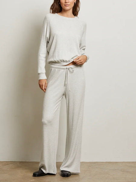 Maddie Waffle Drawstring Pant in Ash