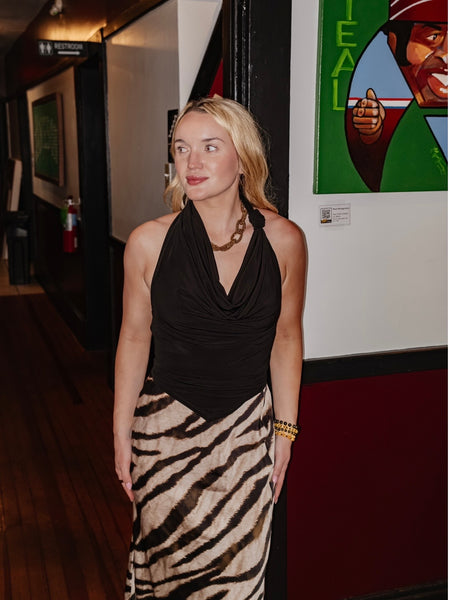 Ready Or KNOT Halter Top in Black