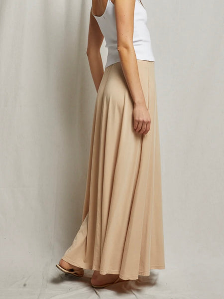 Amy Supima Cotton Skirt in Sand Dune