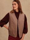 Lori Reversible Gilet in Ash Taupe & Birch