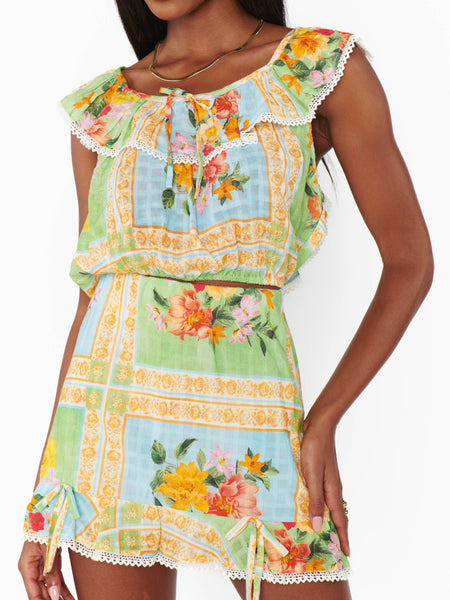 All Night Ruffle Skort in Country Bouquet