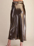 All That Glitters Midi Skirt in Olive