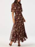 Aria Dress in Rust Floral