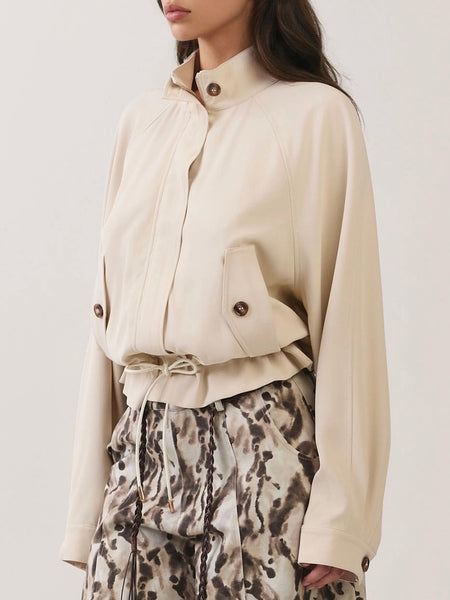 Draw-Strung Out Jacket in Cream