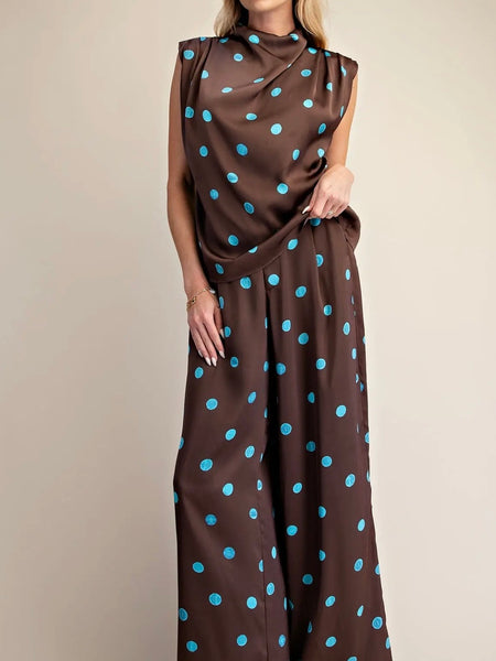 Polka Your Dot Blouse in Brown