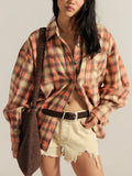 Ashley Plaid Shirt in Sand Combo