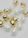 Chunky Gold & Pearl Drop Earrings