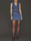 Braided Trim Denim Vest in Highside Wash