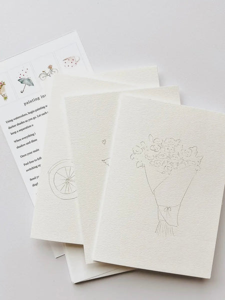 Love Sweet Love Watercolor Notecard Set