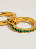 Justine CZ Hoop Ring in Green