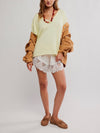 Nina V Neck Tee in Lemon Water