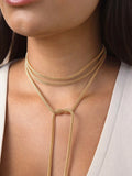 Forever Tied Lariat Necklace in Black Crystal