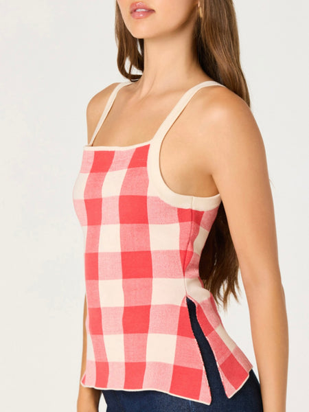 Sue Top in Red Check