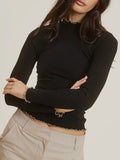 Lettuce Edge Layering Top in Black