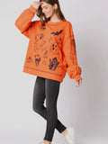 Spooky, Scary, Sequin Sweatshirt in Orange