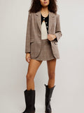 Paper Cut Blazer Pinstripe in Chocolate Combo