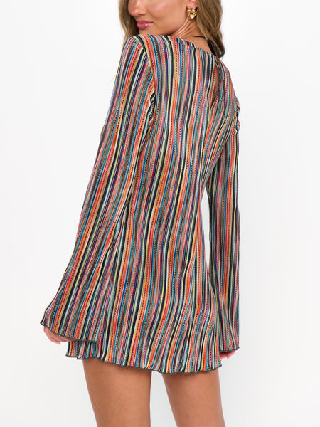 Drifter Mini Dress in Sundown Stripe Knit