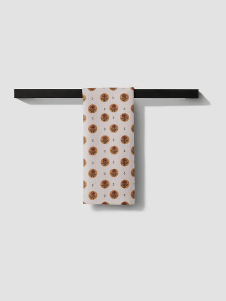 Artisanal Floral Cream Tea Towel