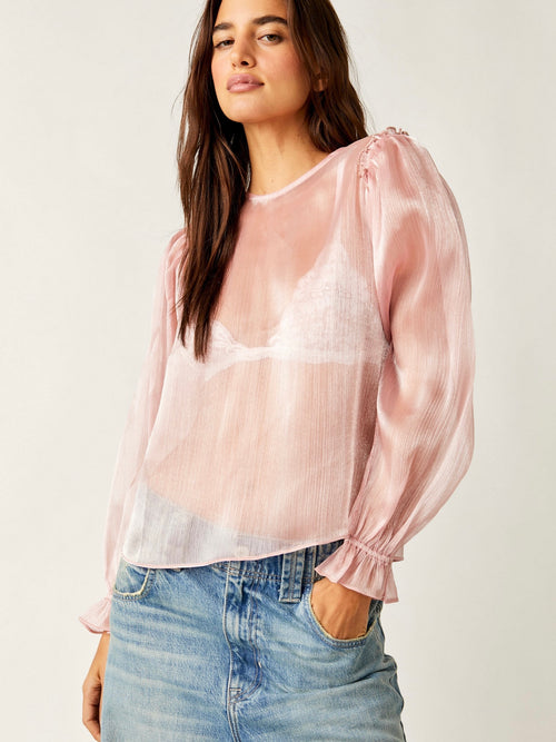 Freya Frost Top in Pale Pink