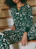 Soft Season Sweater Set in Green Combo