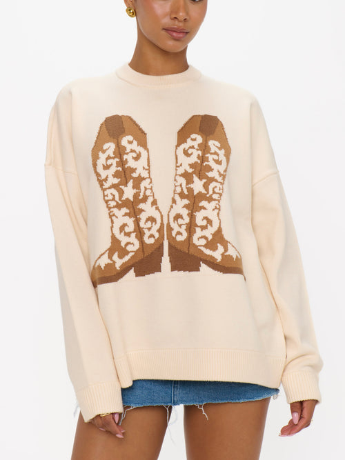 Stay Awhile Sweater in Cowboy Boot Knit