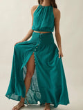 Gauze To Go Maxi Skirt in Tropical Teal