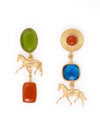 Calliope Horse Glass & Carnelian Stone Earrings