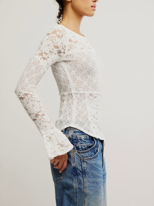Lace Layering Long Sleeve in Sugar Swizzle